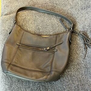 The Sak Sequoia women’s grey leather purse hobo shoulder bag in good condition